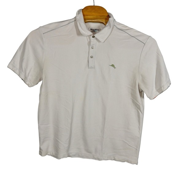 Tommy Bahama Island Style Polo Shirt Mens XL Floral Flip‎ Collar And Sleeves - Picture 1 of 10